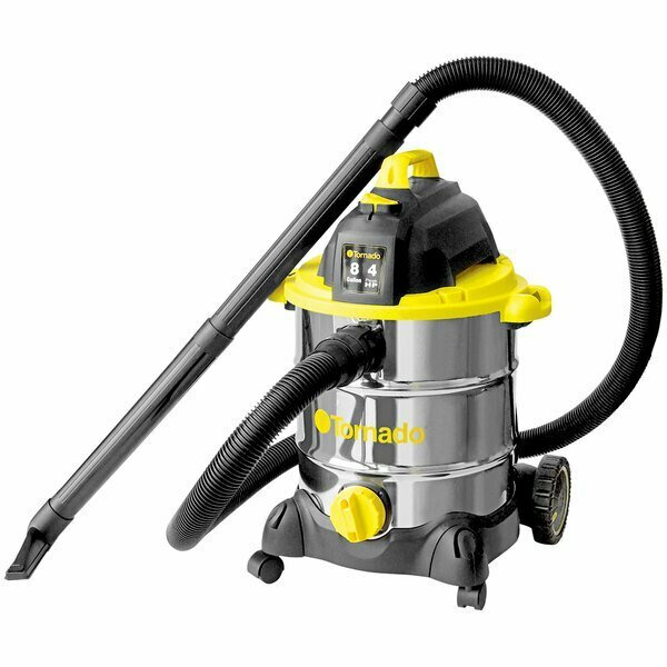 Tornado Taskforce 8 94208 8 Gallon 4.0 Peak HP Stainless Steel Wet / Dry Vacuum with Toolkit 20094208